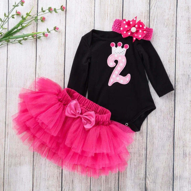 

2 Year Birthday Outfits Tutu Dress 2 Year Party Communion Toddler Christening Gown Pink Baby Dresses 2nd Birthday Dress