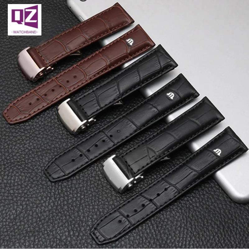 Genuine Leather watchband for MAURICE LACROIX Watch Strap 20mm 22mm folding buckle leisure business cow leather bracelet