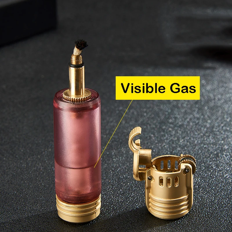 Керосиновая зажигалка цилиндрическая прозрачная масляная персонализированная