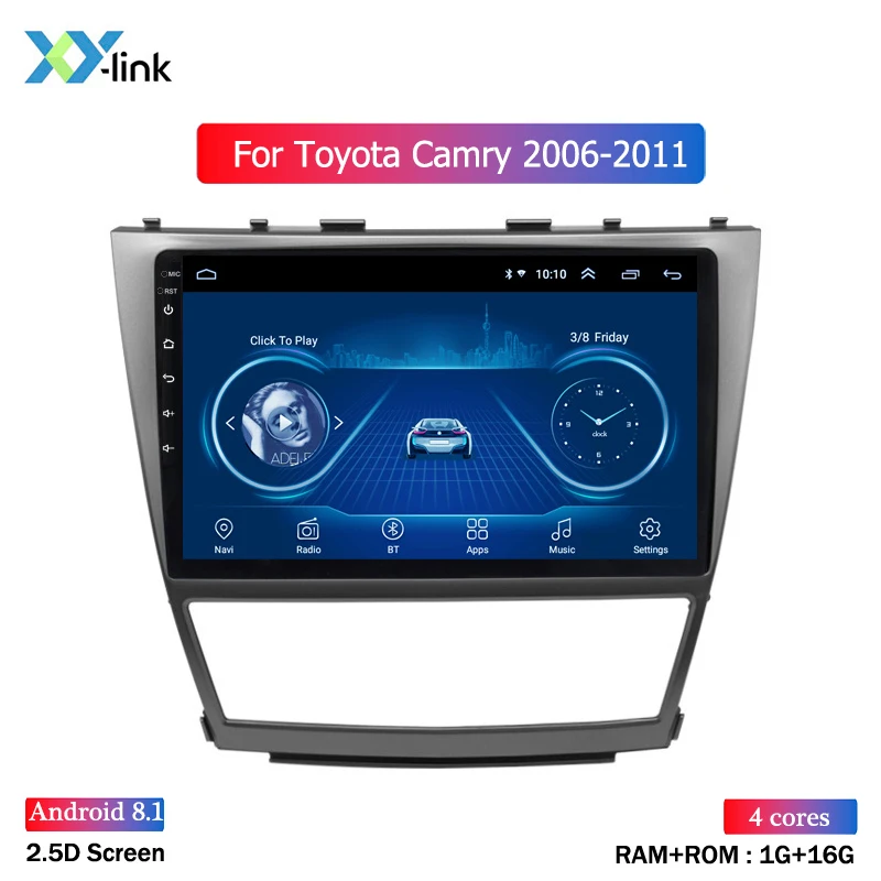 Горячая Распродажа 10,1 дюймов Android 8,1 автомобильный gps-навигатор для Toyota camry 2006-2011 с видео/Bluetooth/tv/wifi/USB/радио - Цвет: 4 CORES 1G RAM