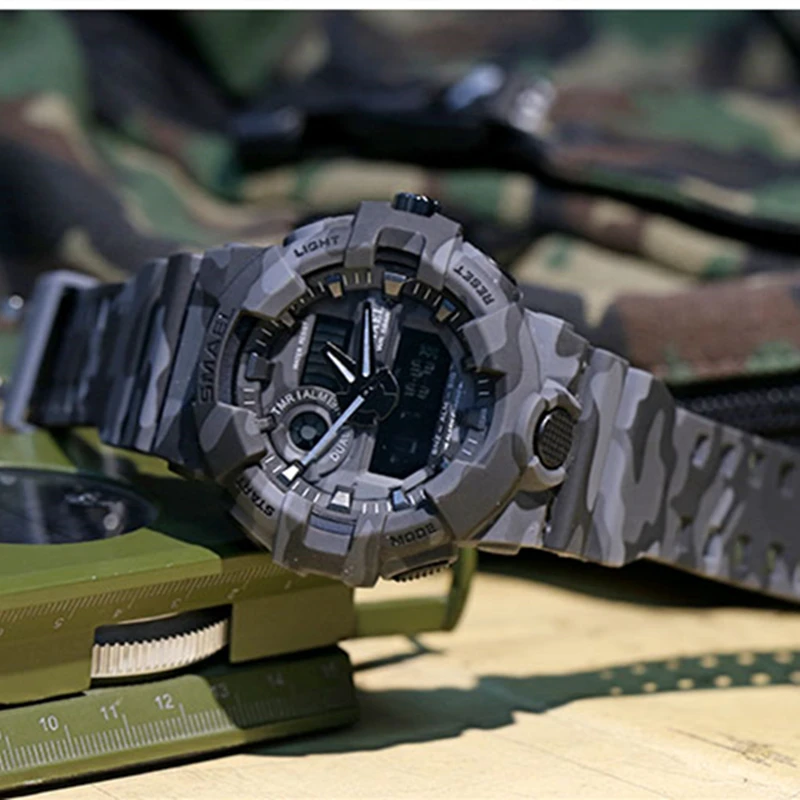 SMAEL Fashion Camouflage Military Digital Quartz Watch Men Top Brand Waterproof Shock Outdoor Sports Watches Relogio Masculino | Наручные