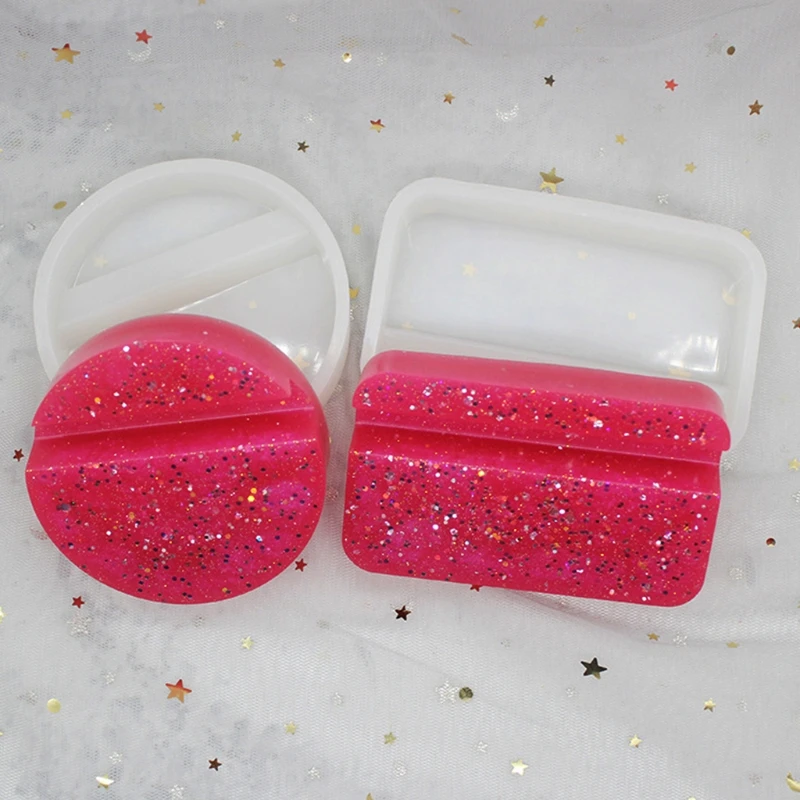 

New DIY Crafts Decoration Making Tools Crystal Epoxy Resin Mold Phone Holder Cellphone Bracket Casting Silicone Mould