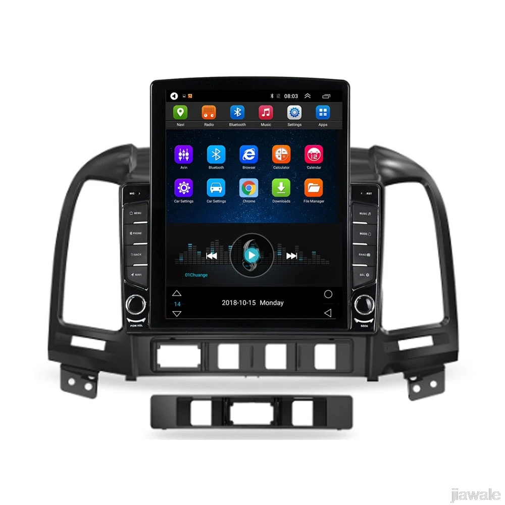 

9.7" octa-core tesla style vertical screen Android 10 Car GPS video Multimedia for Inokom Hyundai Santa fe 2007-2012