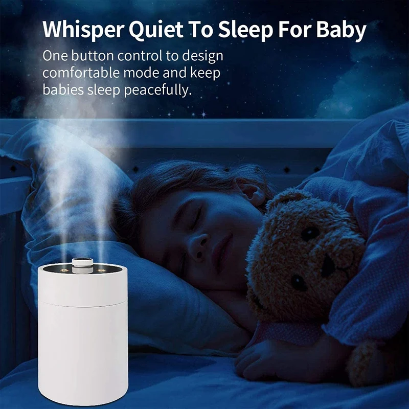 

Mini Personal Humidifier, Cold Mist Portable Humidifier Rechargeable for Babies Office Home Car, 4 Spray Modes