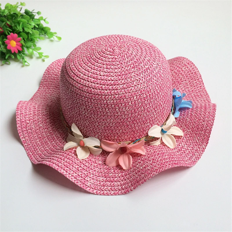 

2020 New Arrival Parent-child Lace Summer Straw Hat Big Wide Bream Flower Sun Hat Panama Cap Beach Hat Chapeu