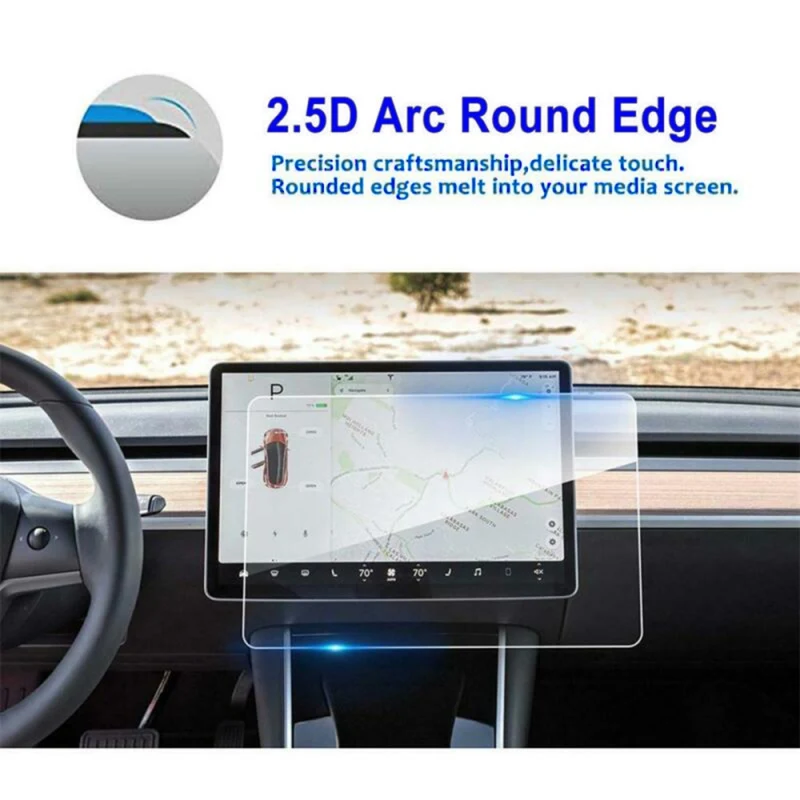 Anti-fingerprint 15 Inch HD Car Navigation Screen Protector Film Tempered Glass For Tesla Model 3 | Компьютеры и офис