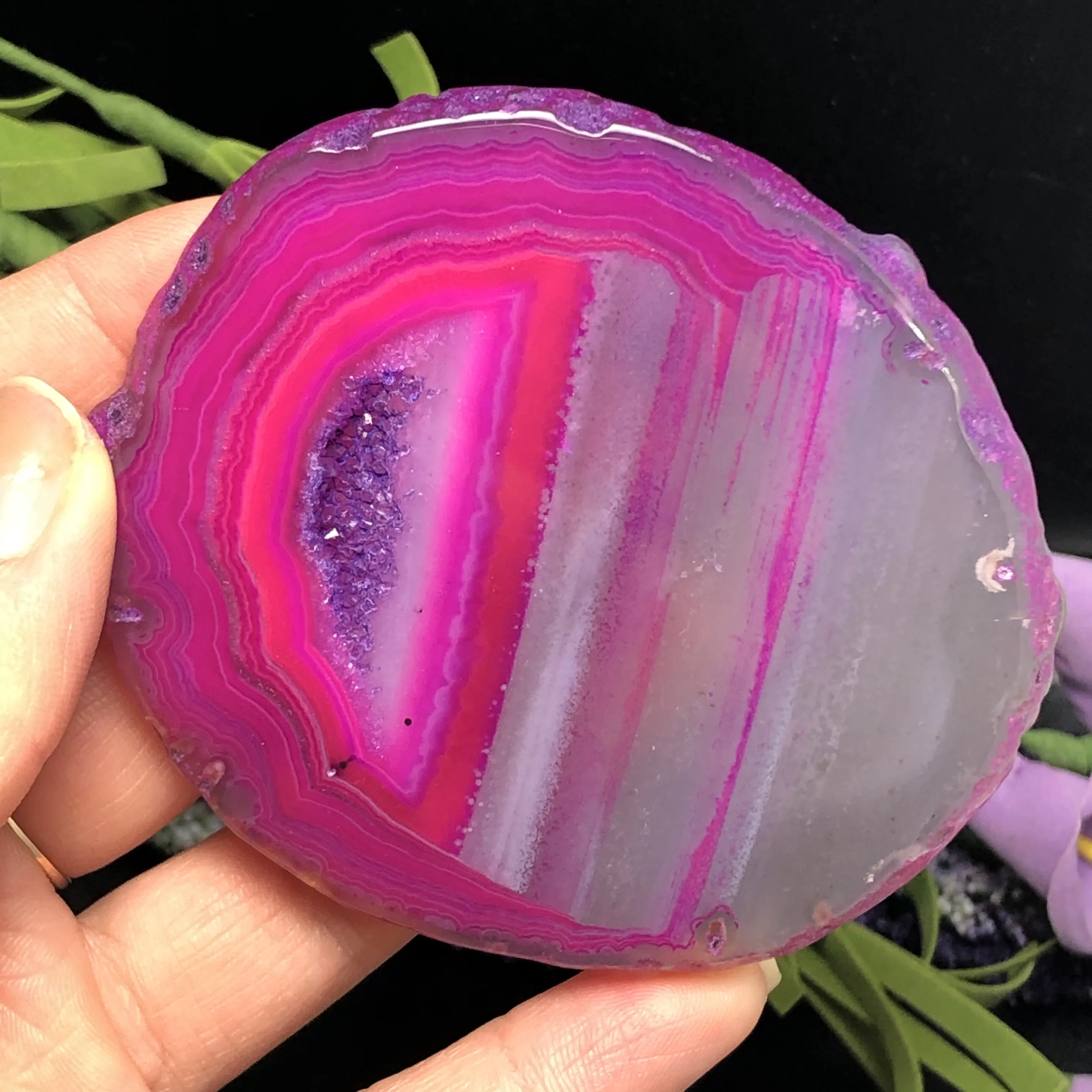 Красивая роза красный Агат ломтик кварца геоде нерегулярные подставки для