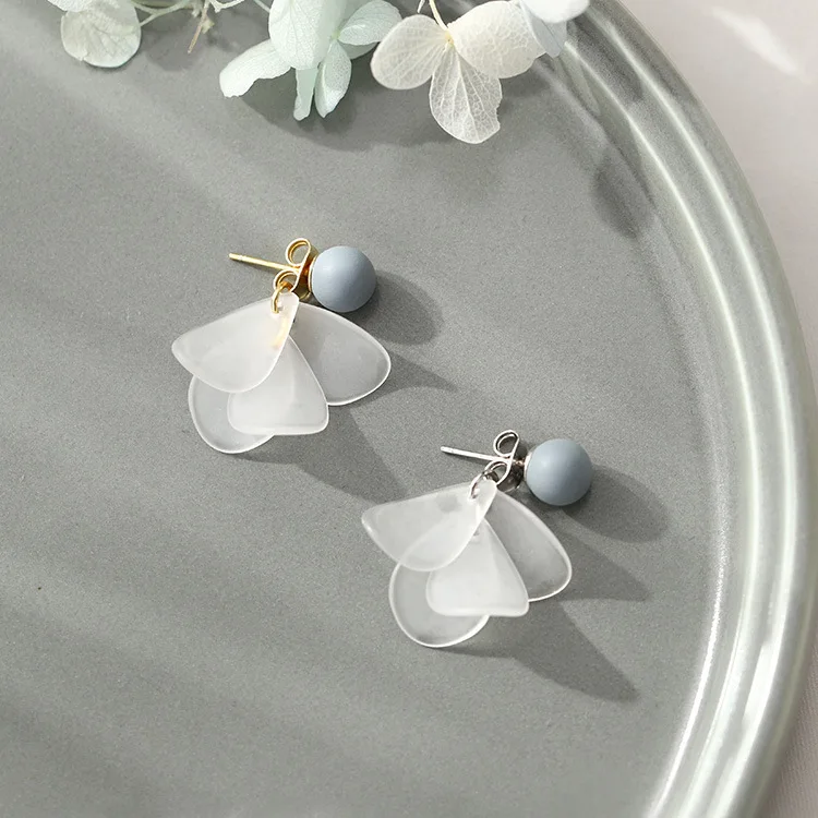 

S925 Pure Silver Fairy Earrings Mori Petals Japanese and Korean Earrings New Fashion Earrings