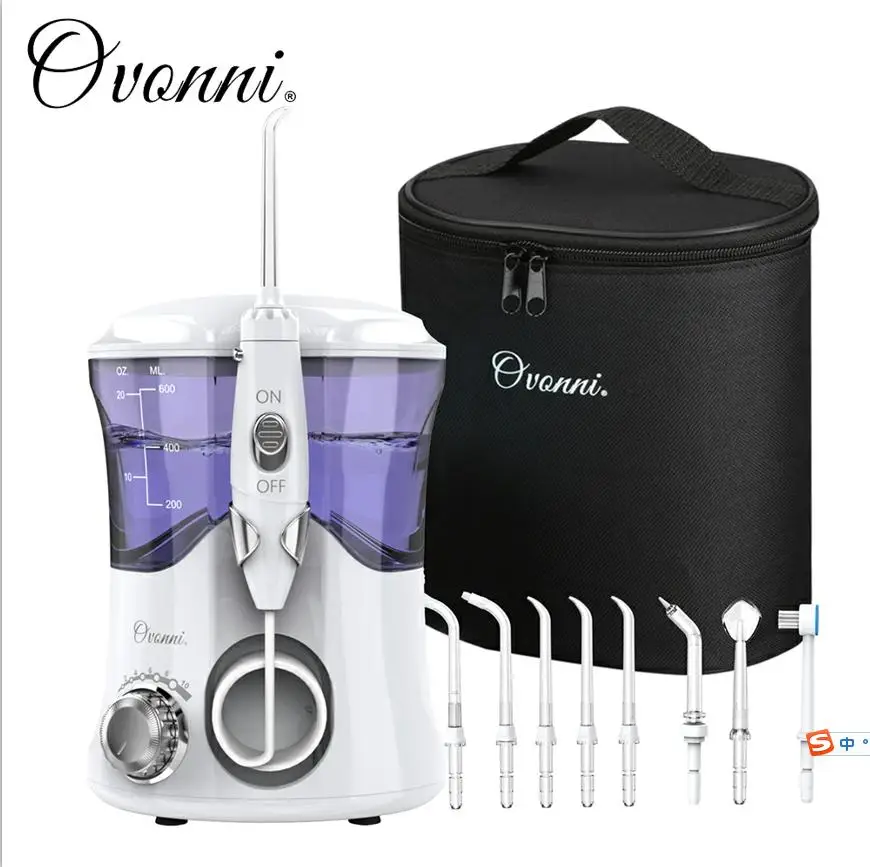 Белый Зубной ирригатор для полости рта ovanni Flosser 7 струй 10 настроек давления 600 мл большой емкости резервуар для воды семейный набор для орошения полости рта - Цвет: Белый
