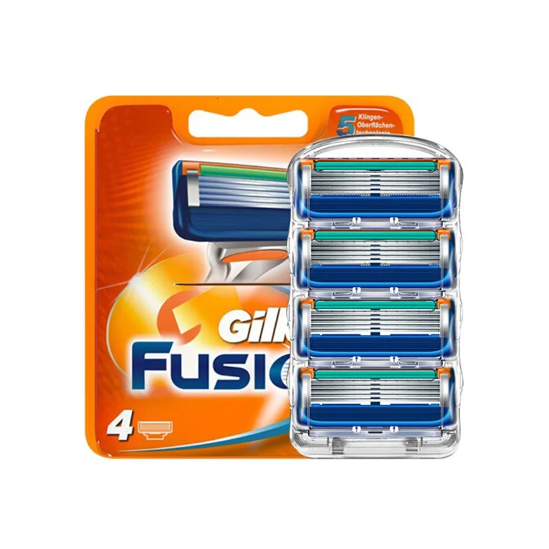 

4pcs/lot Excellent Shaving 5 Layers Razor Blades Compatible for Gillette Fusion For Men Face Care or Mache 3