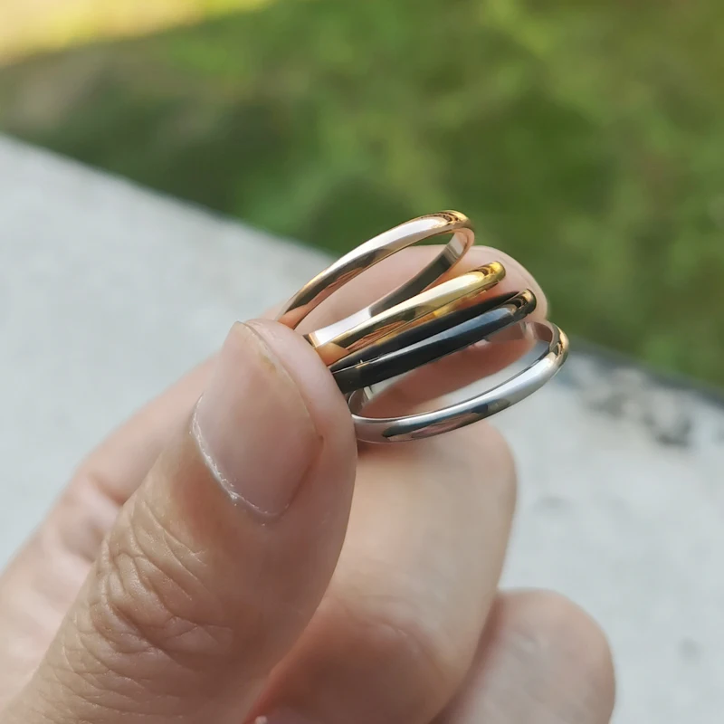 Высокое качество 2 мм Оптовая Продажа простое кольцо модное для мужчин и женщин