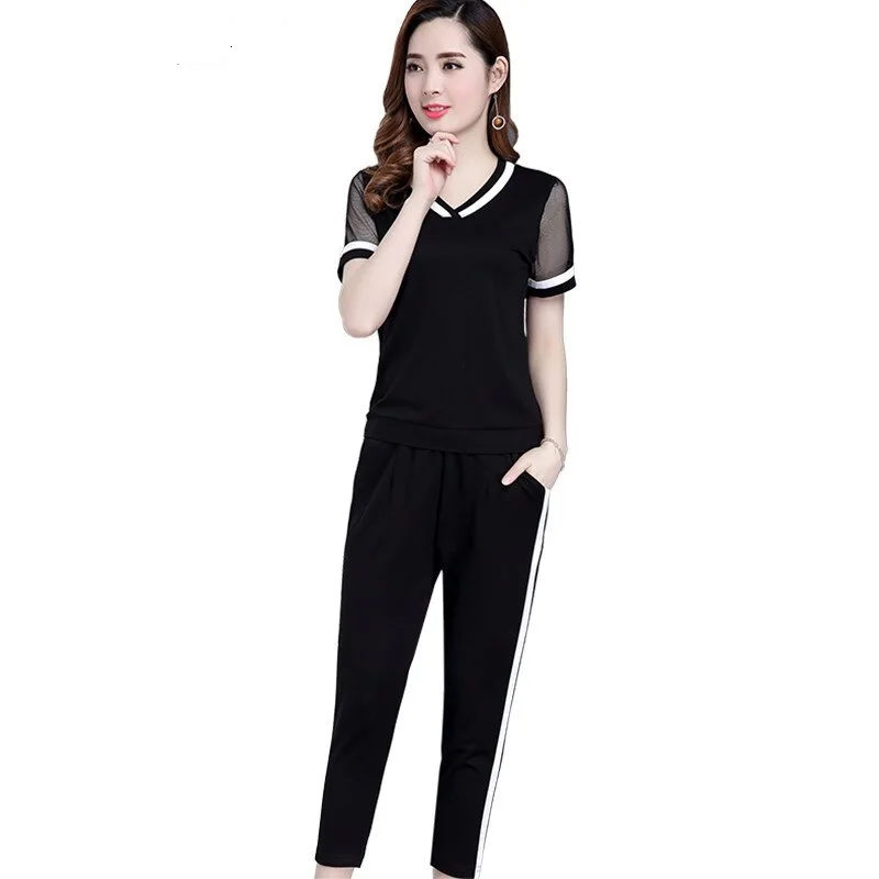 2019 летняя новая женская одежда Женский Повседневный костюм из 2 предметов