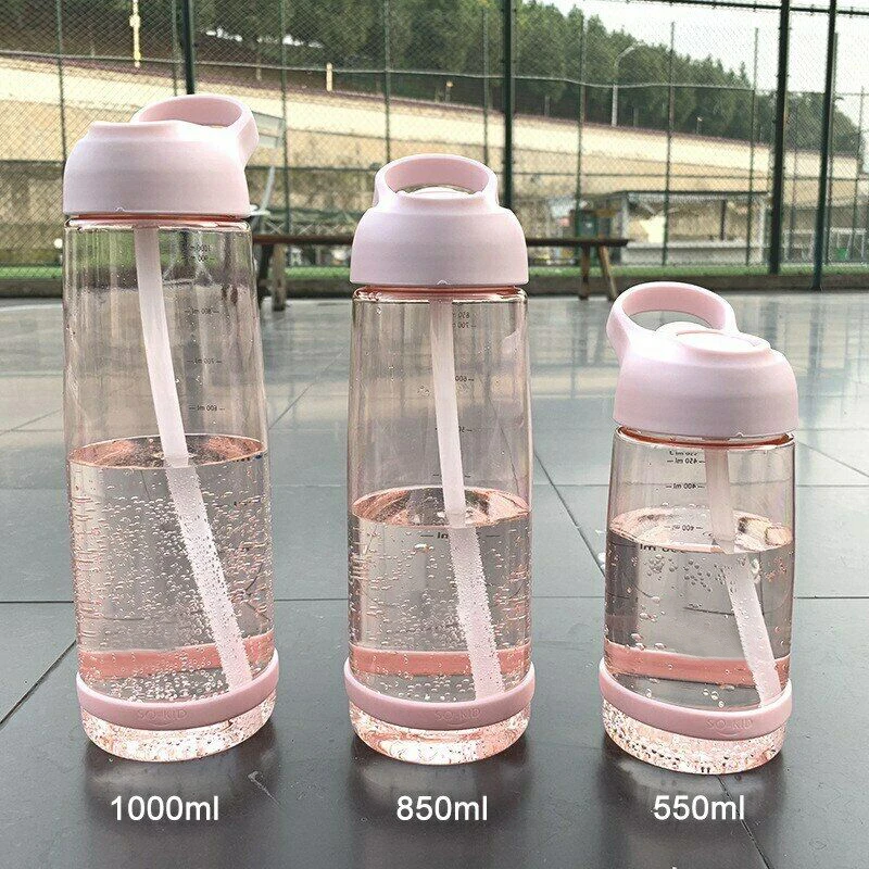 

Outdoor Water Bottle with Straw Sports Bottles Leak Proof Eco-friendly Children School With Lid Hiking Camping Plastic BPA Free