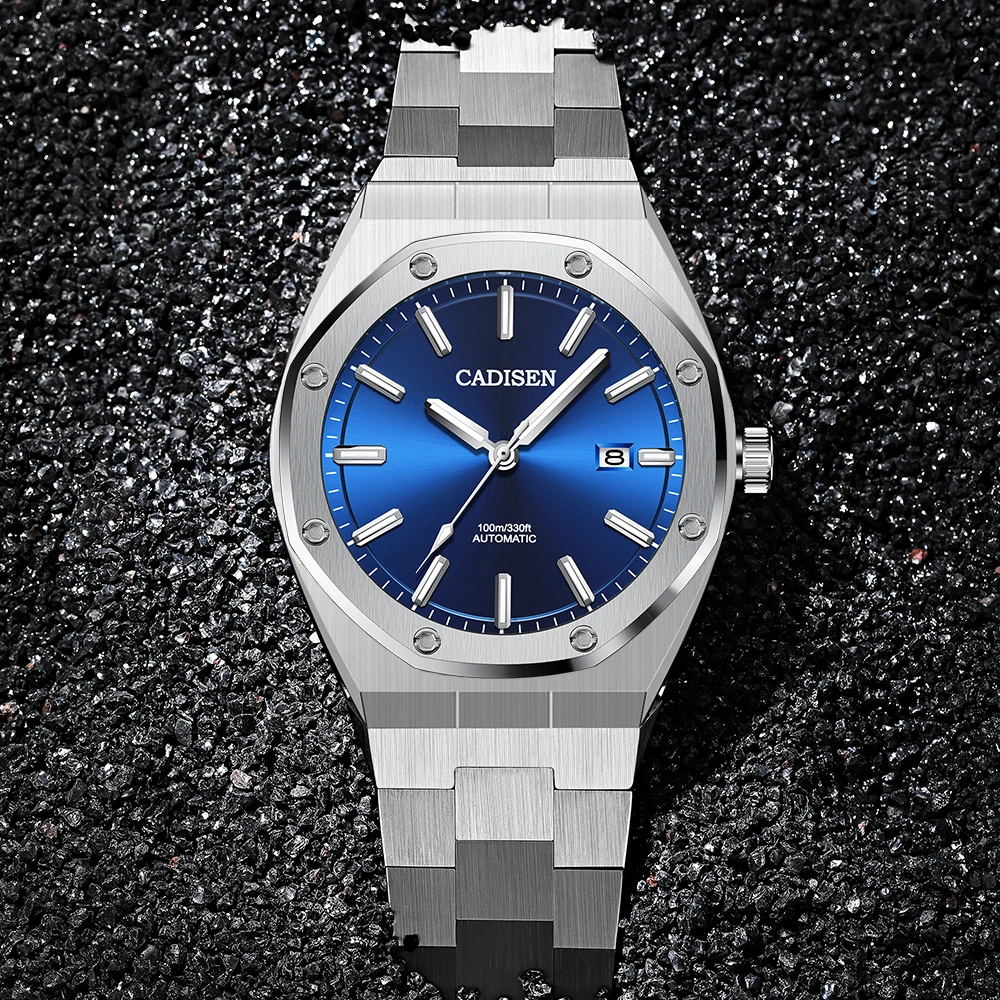 

CADISEN C8180 Men`s Watch Japan NH35A Movt Mechanical Watches Men 100M Waterproof Automatic Clock Auto Date Business Wrist Watch