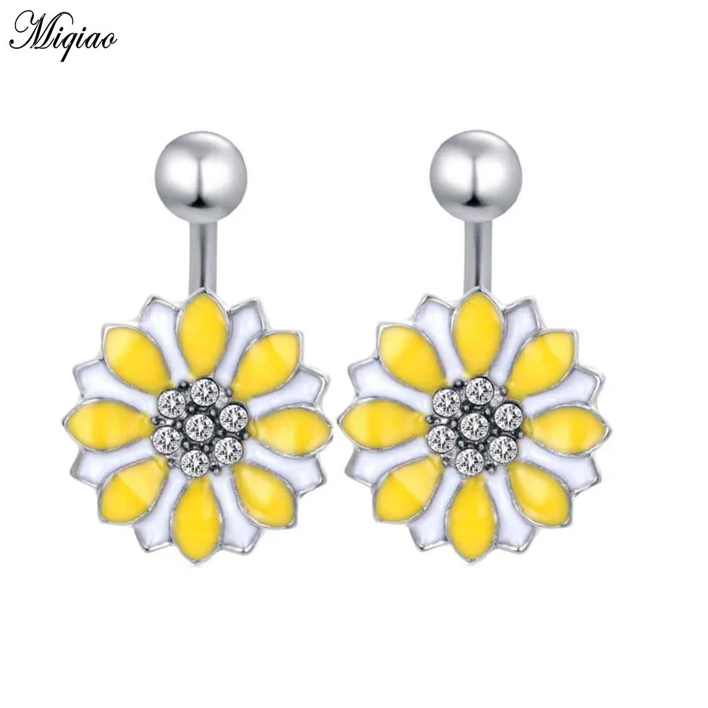 

Miqiao 1 Pcs Daisy Belly Button Nails Belly Button Ring European and American New Style Belly Rings