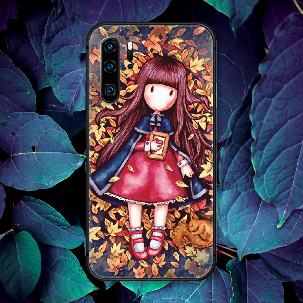 

Cartoon Lovely Santoro Gorjuss Phone Case For Huawei P Mate Smart 10 20 30 40 Lite Z 2019 Pro black Bumper Soft Waterproof 3D