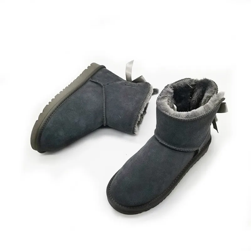 Женские Водонепроницаемые ботильоны из натуральной воловьей кожи с плюшевой