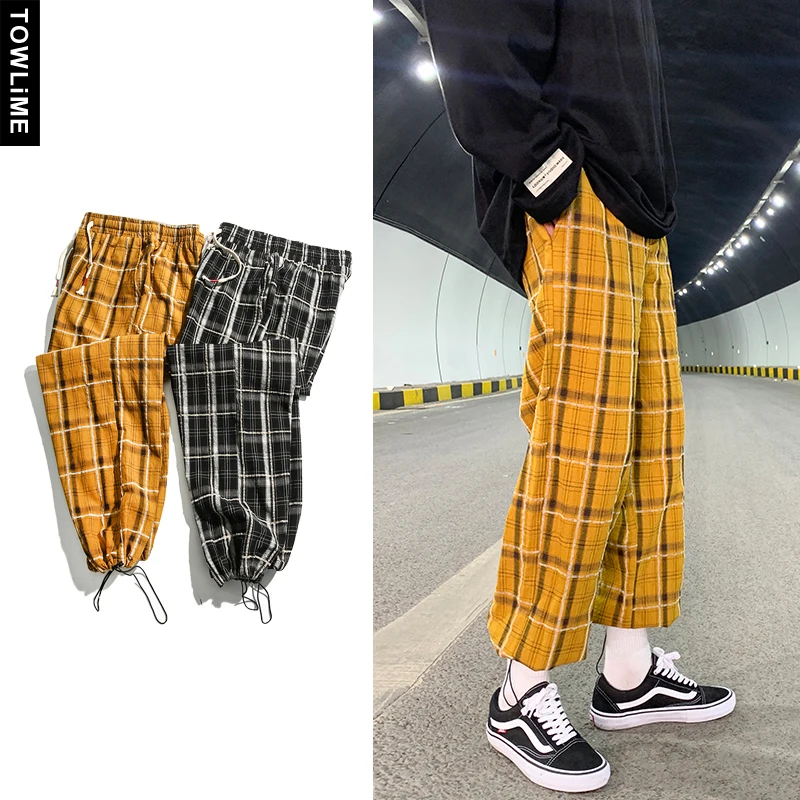 

New Fashion Wide Leg Plaid Pants For Women And Men Harajuku Streetwear Harem Pant Casual Loose Joggers Trousers Plus Size 3XL