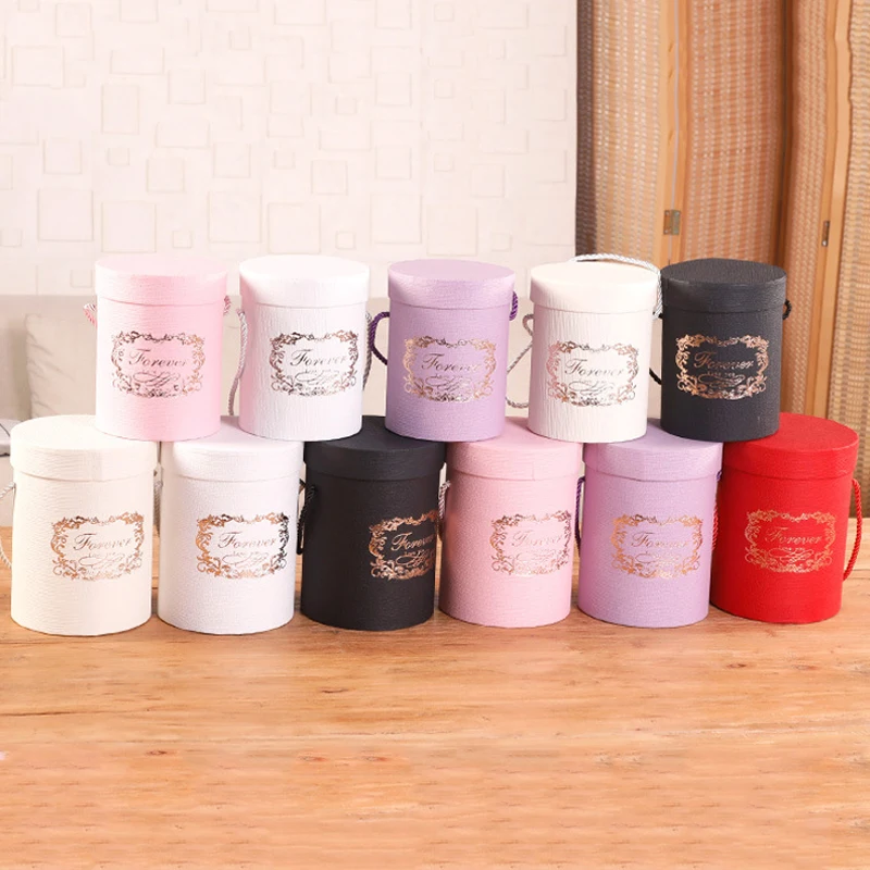 Packaging Box Cardboard Paper Printed Round Flower Gift Boxes Wedding Party Bouquet Storage Case Festival Anniversary Supplies | Дом и сад