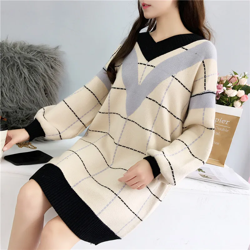 Осень зима длинный рукав простой высокий Сплит вязаный пуловер 2019 свитер женский