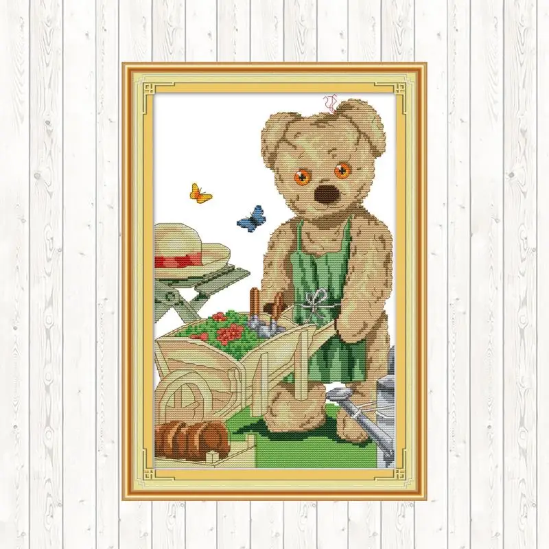 Садовый медведь DMC нить Поделки Сделай Сам Рукоделие рукоделие швы вышивка