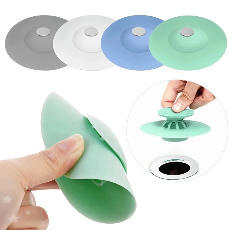 

Sink Drain Stopper Silicone Strainer Shower Bathtub Floor Water Stopper Rubber Kitchen Bathroom Deodorant Plug Hair Pickups Home