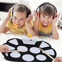 portable electronic drum pad kit silicon foldable with stick