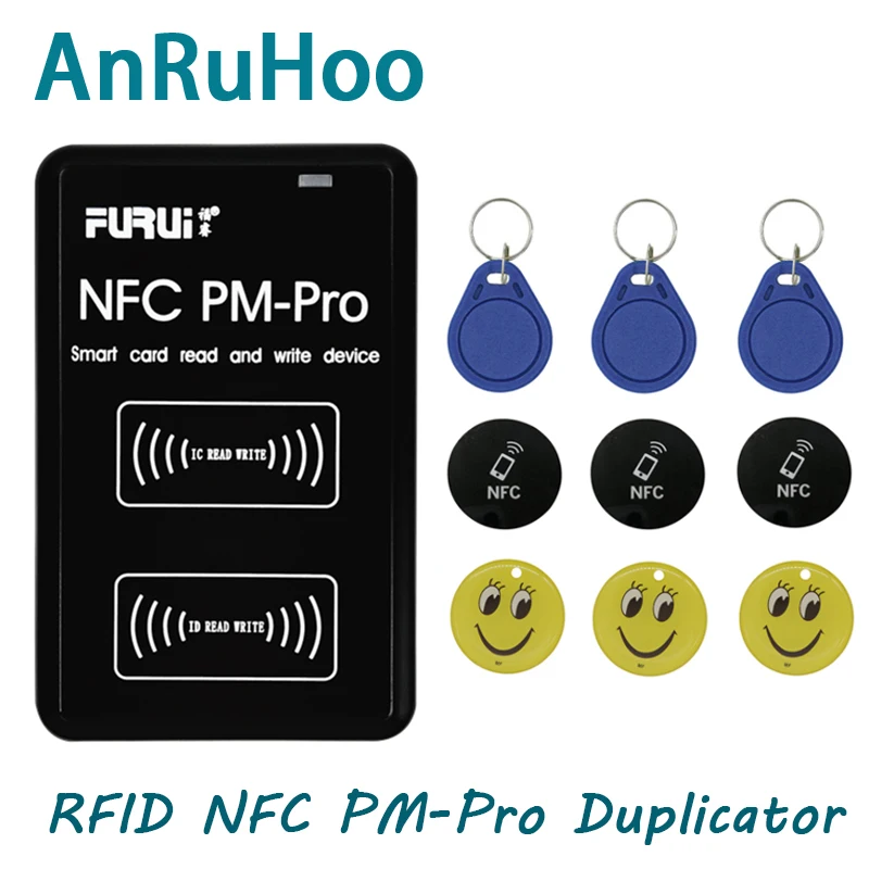 Duplicador de decodificación RFID, lector de tarjetas con Chip inteligente NFC, 13,56 Mhz, 1K, s50, clon de insignia, 125Khz, T5577, escritor de etiquetas de fichas, PM Pro, fotocopiadora de llaves