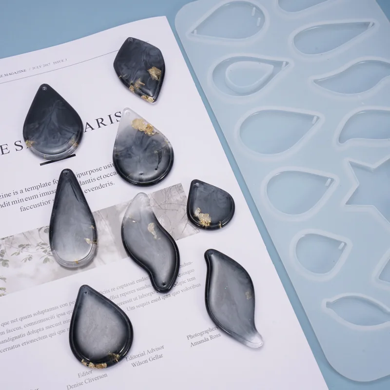 

Dangle Drop Pendant Silicone Mold For Jewelry Pendant With Hole Making Resin Jewelry Tool UV Epoxy Resin Molds Pendant