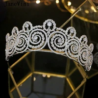 janevini vintage european princess crowns bling rhinestone bridal tiaras headwear large womens jewelry wedding accessories 2020