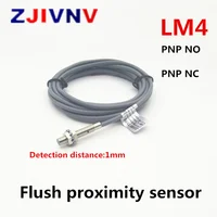 5pcs/lot 4mm Flush Metal PNP NO/NC Inductive Proximity Switch with 1.5m Length Cable Sensor Switch 3 Wires Detection Range 1mm