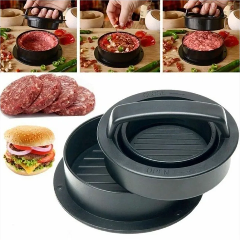 

OHFIN ABS Patty Maker Mold Maker Hamburger Press Round Shape Non-Stick Chef Cutlets Hamburger Meat Beef Grill Burger Press