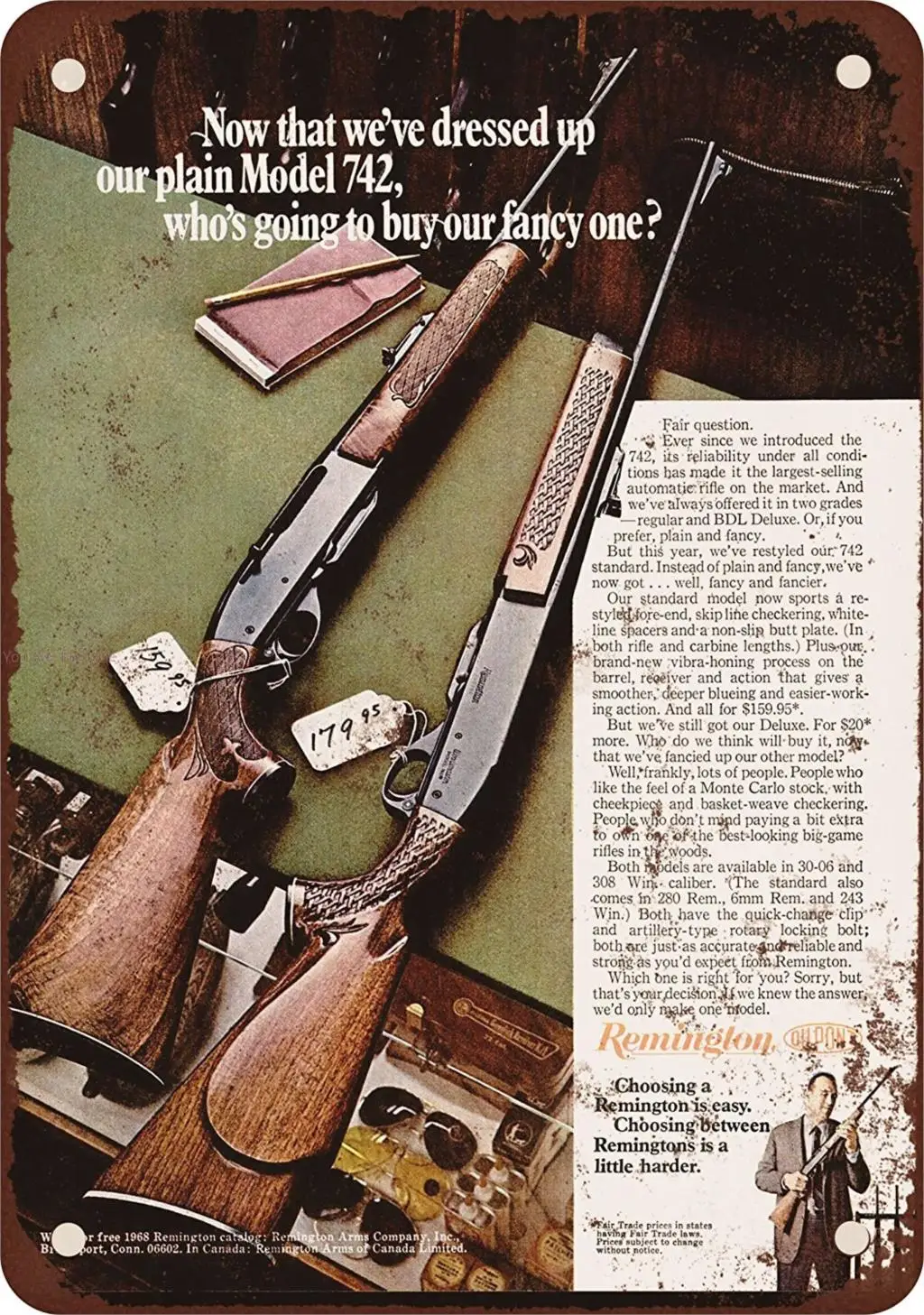 Пистолеты жестяной знак Гарсия Сако винтовки. Последнее слово в точности