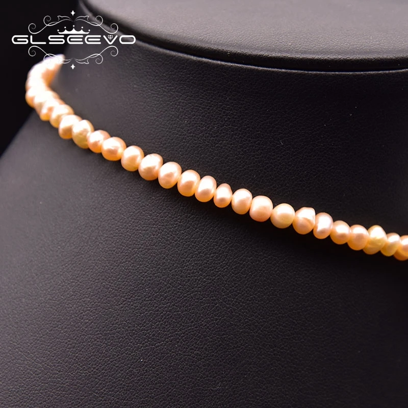 

GLSEEVO Natural Freshwater Baroque Pearl Necklace Women Gold Collar Chain Flower Choker Fashion Jewelry Wholesale GN0277
