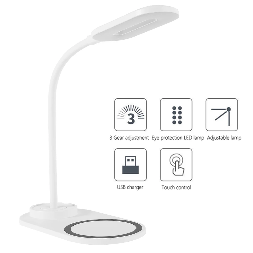 Светодиодный настольный светильник быстрая Беспроводная зарядка настольная