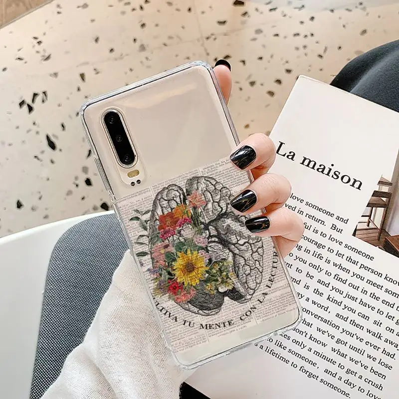 

Human anatomy organ newspaper Phone Case Transparent Samsung A71 S9 10 20 HUAWEI p30 40 honor 10i 8x xiaomi note 8 Pro 10t 11