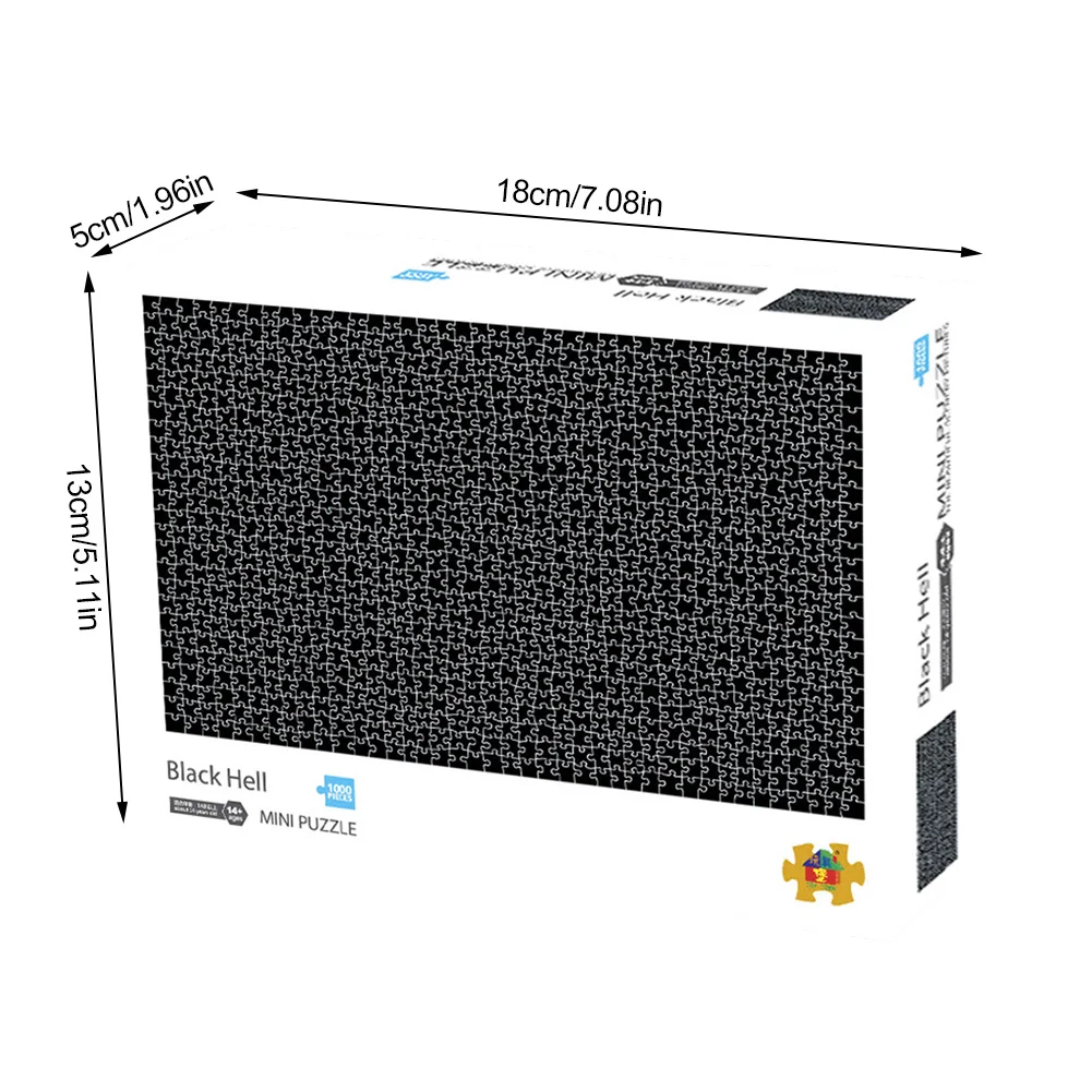 

1000-piece Jigsaw Puzzle Black And White Hell Assembling Puzzles Adult Children Hell Difficulty Decompression Educational Toy
