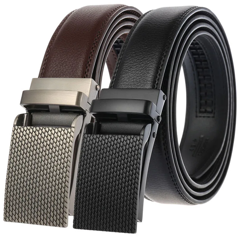 Новые Clilck кожаные ремни с пряжкой для мужчин скользящий стяжной ремень открытой