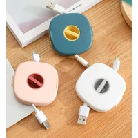 small portable rotatable data cable organizer storage box mobile phone charging cable winder can be carried cable winder