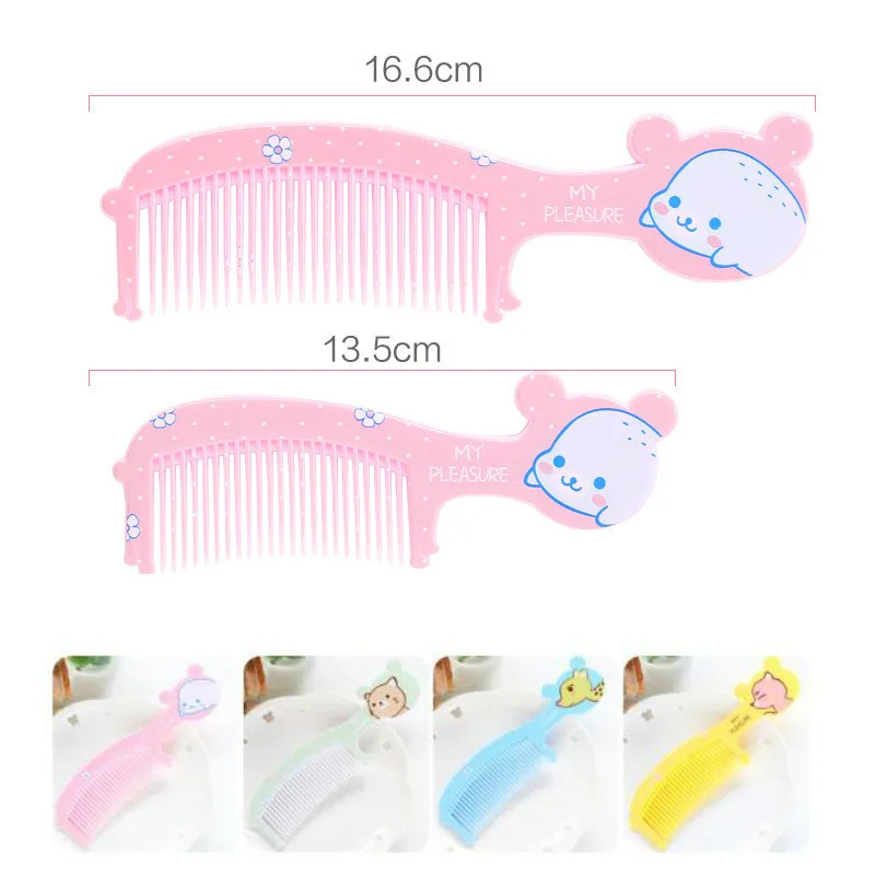 2 Pcs/set Baby Hair Brush Comb Kids Portable Plastic Hair Brush Child One Small+ One Big Anti-static Head Massager Cartoon Comb