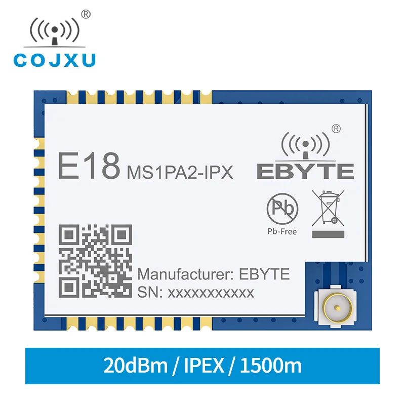 

CC2530 PA LNA ZigBee Module 2.4GHz 20dBm 8051 MCU SMD IPEX cojxu E18-MS1PA2-IPX Mesh Networking Transmitter and Receiver