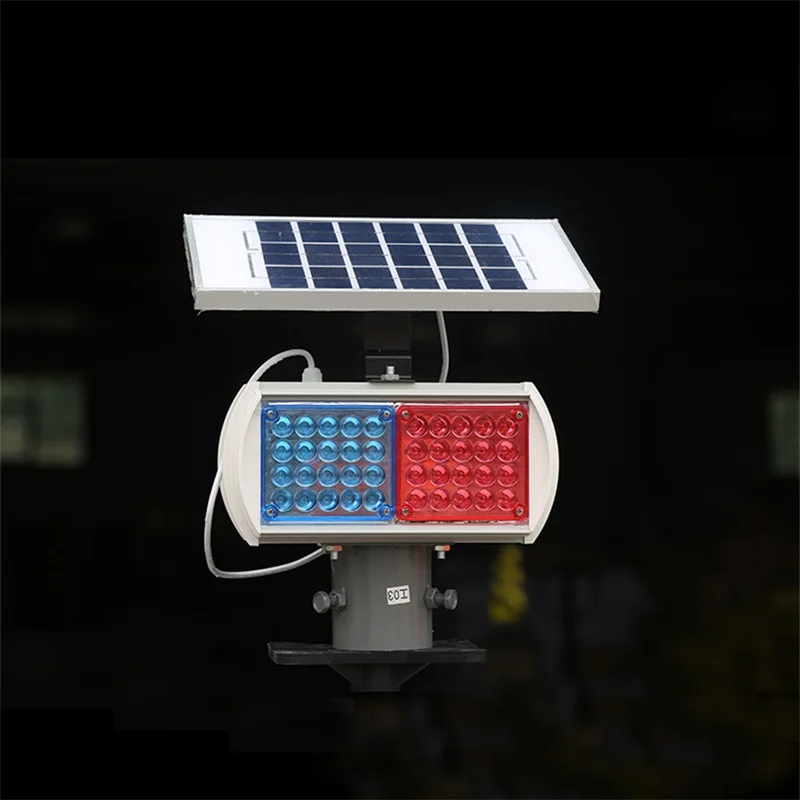 

FAIRY Solar Warning Lights Aluminum LED Strobe Flashing Light Double Side Red And Blue Signal light
