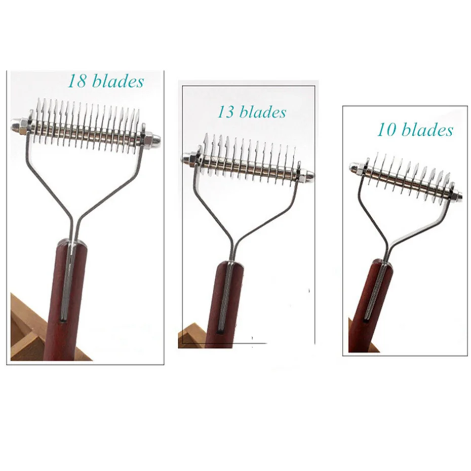 MTL dog comb pet dog removes hair grooming comb groomer brush for dog cat with wooden handle