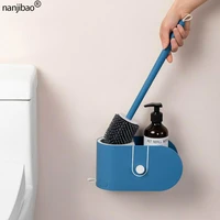 bathroom wall mounted toilet brush with storage shelf floor standing tpr silicone head household items bathroom accessories