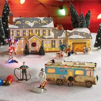 Resin Christmas Village Party Decoration Santa Claus Pine Needles Snow Street View House Holiday Gift Home Ornaments
