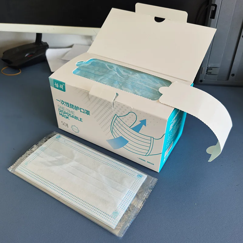 

50pcs/Box Face Mask Independent Packaging Disposable 3-Layer Filter Non-Woven Breathable Alone Multicolor Adult Face Mouth Mask