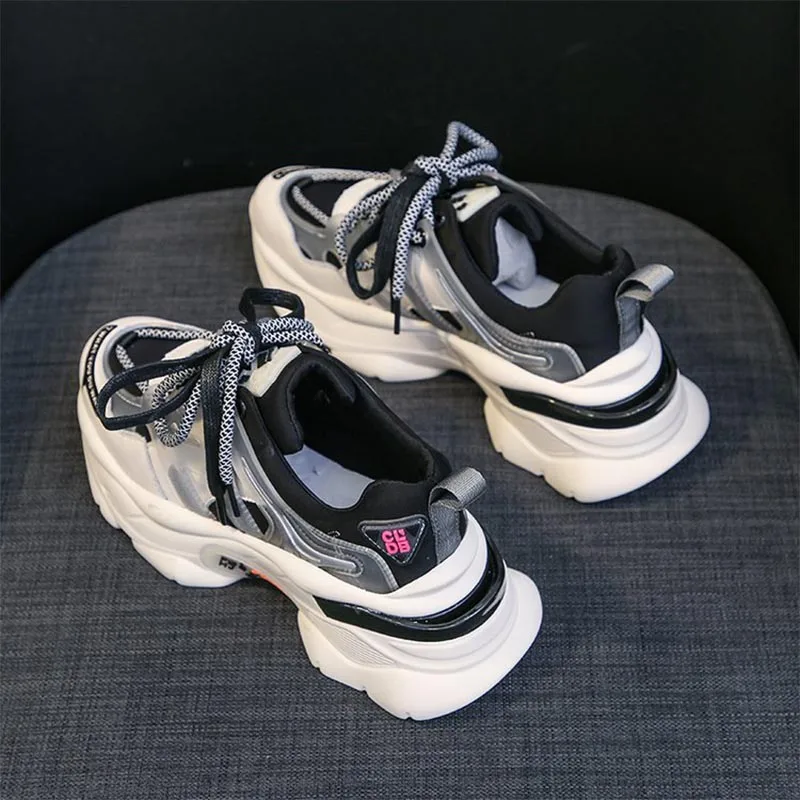 Ins/популярные женские кроссовки Модная обувь для папы на массивном каблуке Обувь