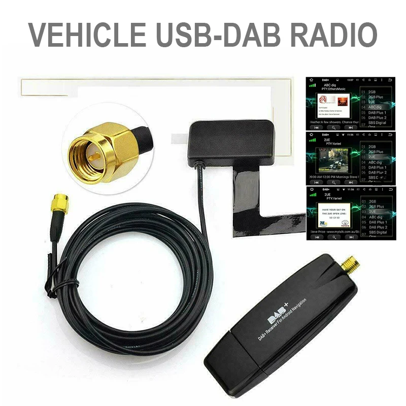 Универсальная автомобильная DAB антенна с USB адаптером приемник для Android