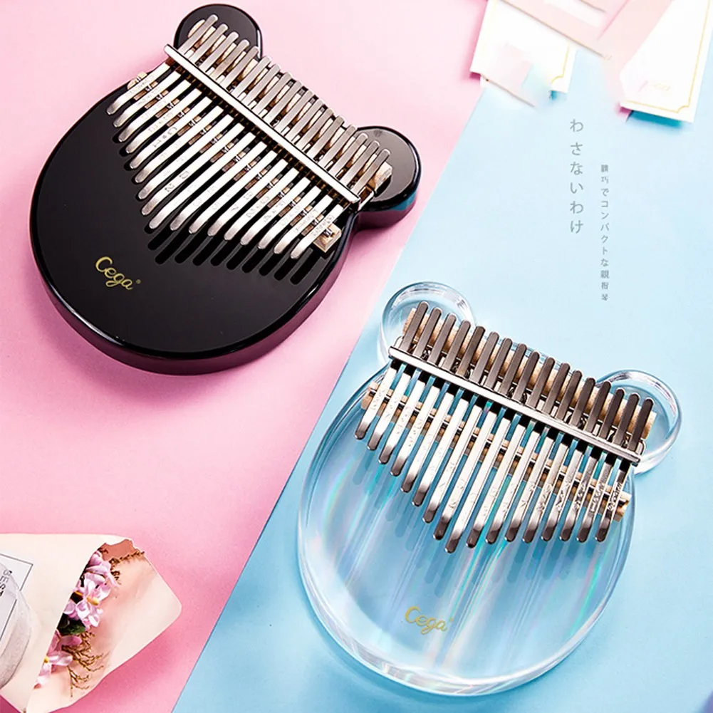 

17 Keys Thumb Piano Finger Keyboard Musical Instrument Xmas Gift Kalimba Acrylic Transparent Thumb Piano For Beginner Practise