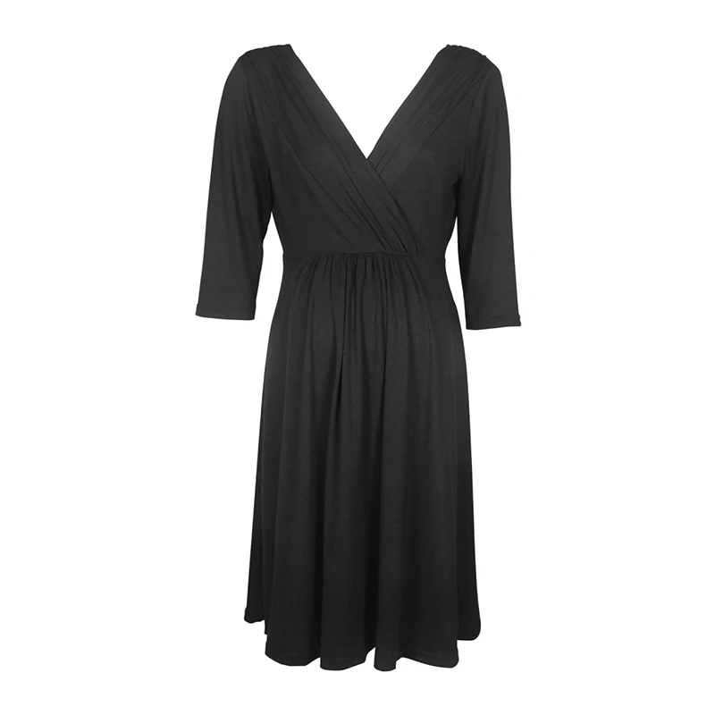 

Breastfeeding Dresses Maternity Clothes for Pregnant Women Clothing Solid V-neck Pregnancy Dresses Mother